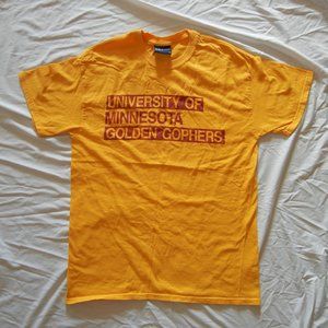 Medium Minnesota Golden Gophers MV Sport T Shirt - Yellow Short Sleeve Crew Neck